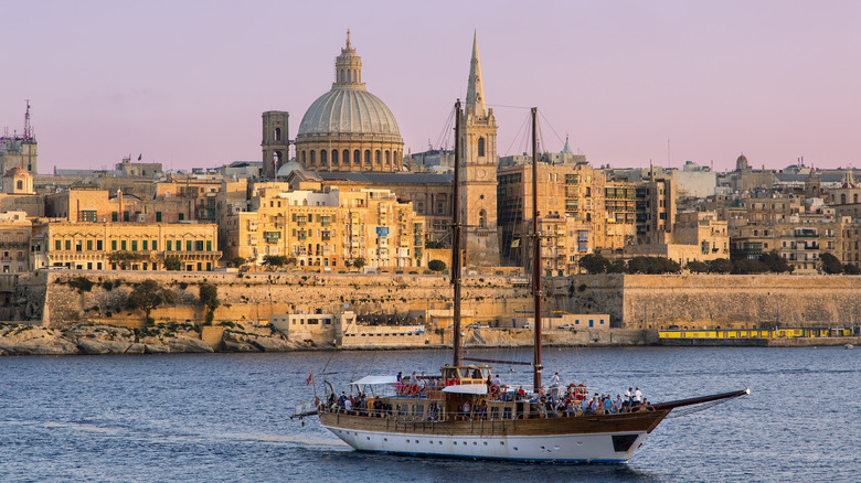 An aerial view of the Malta skyline