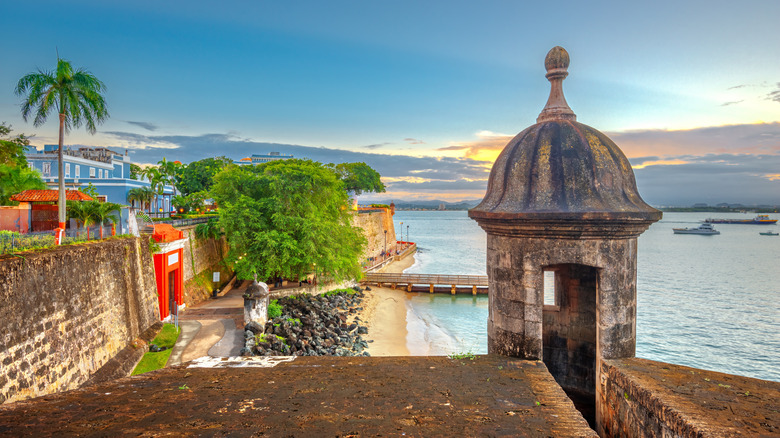 Ocean next to San Juan, Puerto Rico, seen from fort