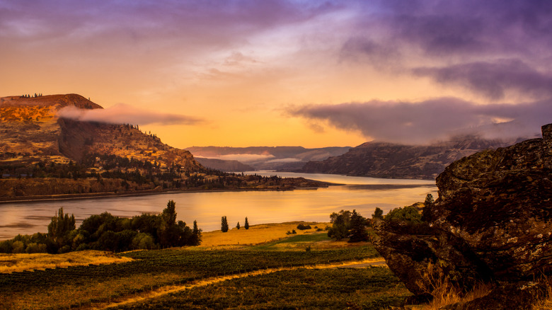 Sunset on Columbia River near The Dalles