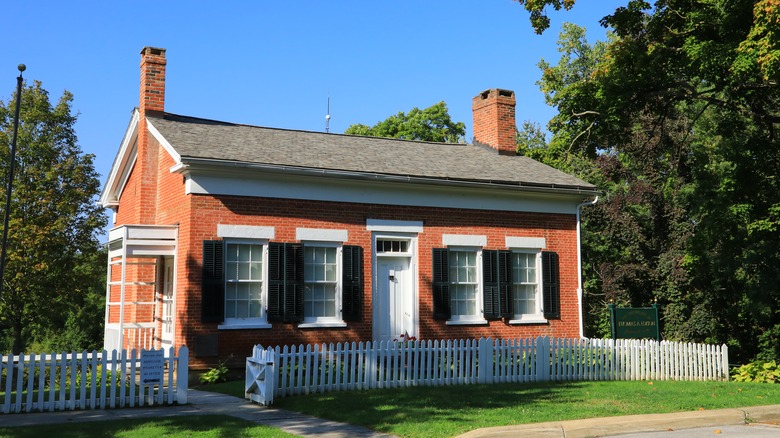 A red brick house, the birthplace of American inventor Thomas Edison