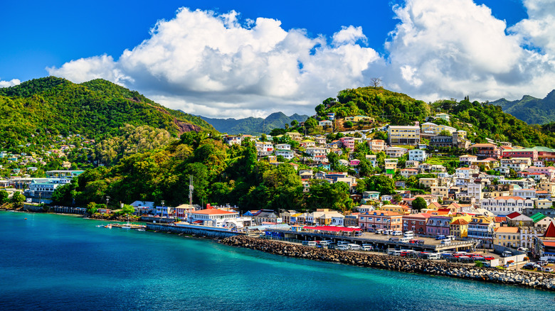 Beautiful houses infront of beach in Grenada