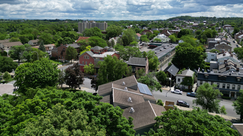 Aerial view of Hudson, New York