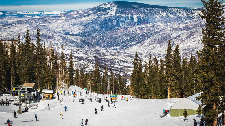 People skiing at a resort in Colorado