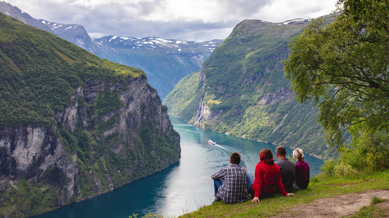 people looking at fjord