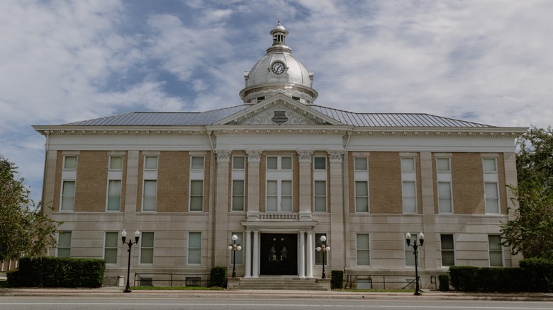 Entrance to the old Polk County Courthouse off Main Street Bartow.