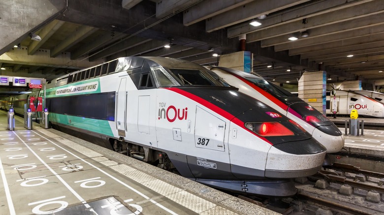 High speed train, Montparnasse station, Paris