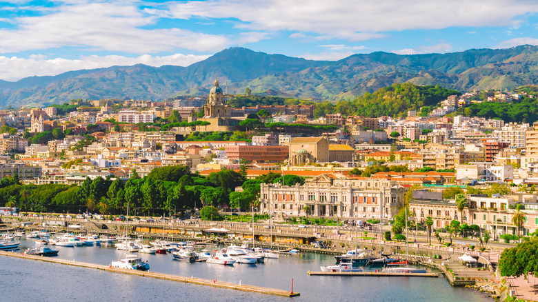 Messina harbor, seafront, and town