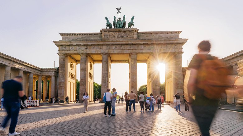 Brandenburg Gate with tourists