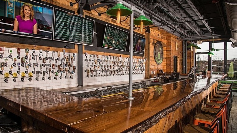 The empty bar area of Raleigh Beer Garden