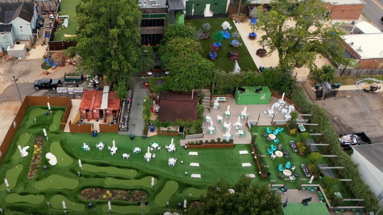 Aerial view of the Raleigh Beer Garden