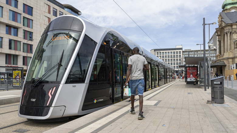 Luxembourg electric train tram