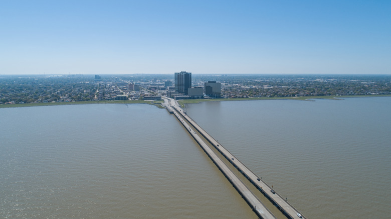 Pontchartrain Causeway from above