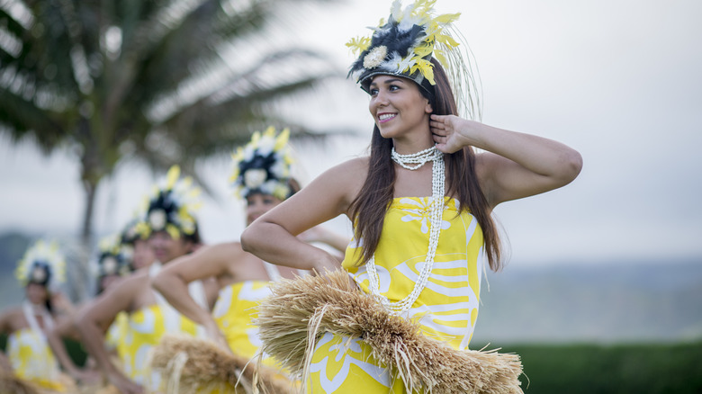 Women performing at a luau