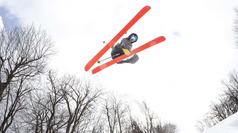 Wachusett Mountain Skier performing trick