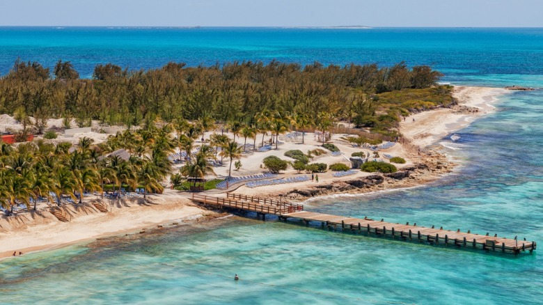 Aerial view of the cruise port at Grand Turk Island, Turks and Caicos.