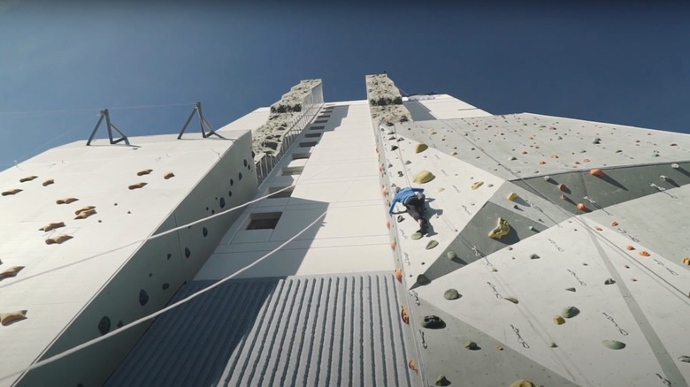 Climbing the big wall at the Whitney Peak Hotel in Reno, Nevada