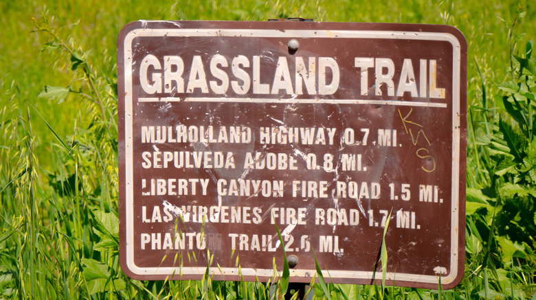 Grassland Trail sign in Malibu Creek State Park