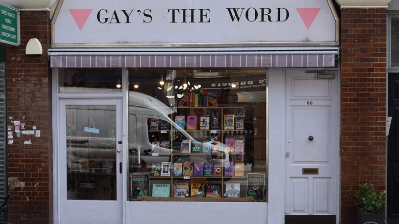 Storefront for Gay's the Word, a bookstore,  in London