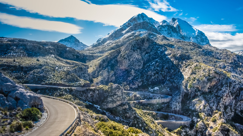 The winding road of Sa Calobra in Mallorca's Tramuntana Mountains