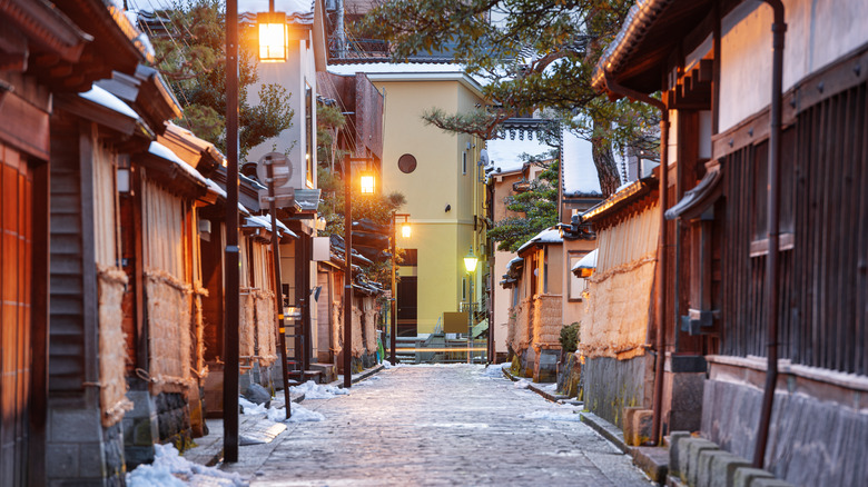 Kanazawa, Japan, at the Samurai District during twilight