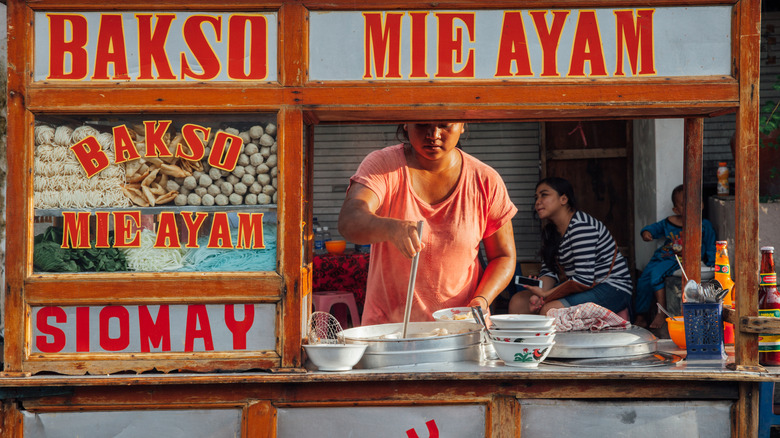 A typical food cart in Indonesia