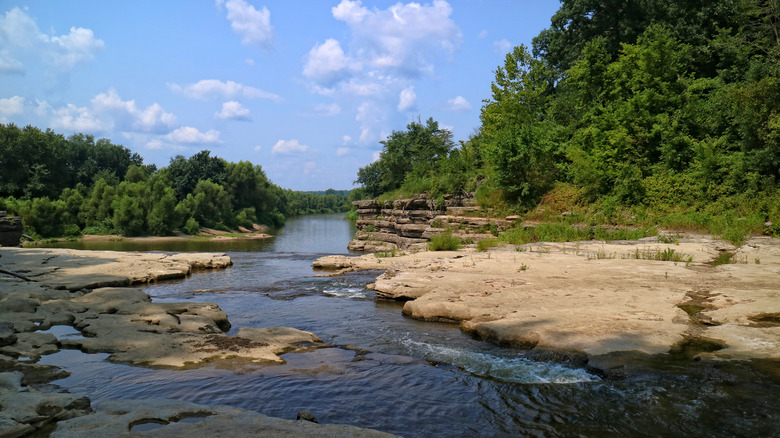 Mill Creek flowing and blue skies