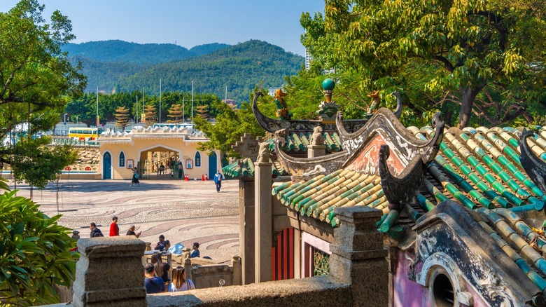 Ama Temple overlooking Macao buildings