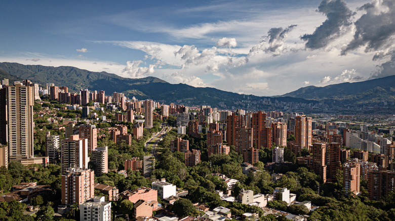 An aerial view of Medellín, Colombia