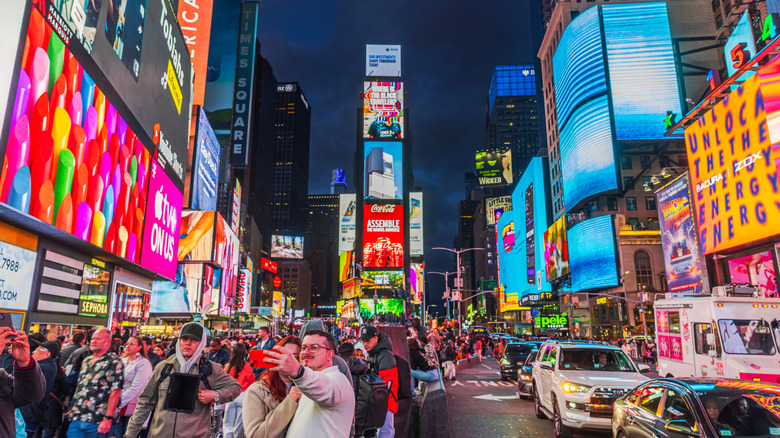 Visitors in Times Square