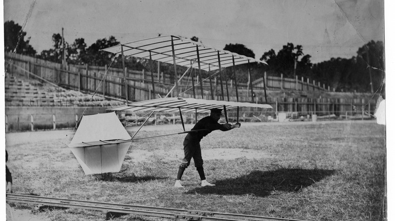 Octave Chanute testing out the glider