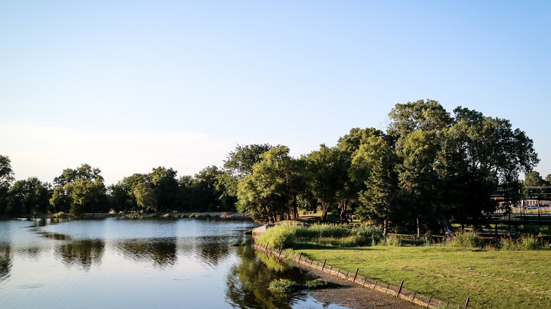 Park along the Neosho River in Chanute, Kansas