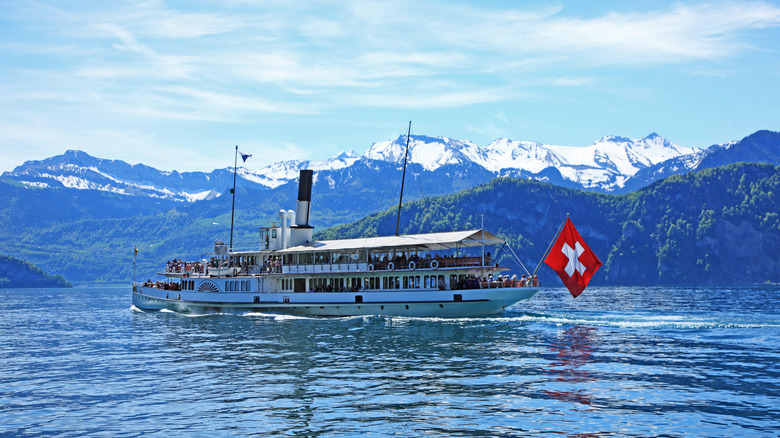 Steamboat for a tourist cruise on Lake Lucerne