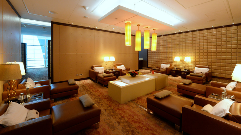 Resting room at Emirates Lounge