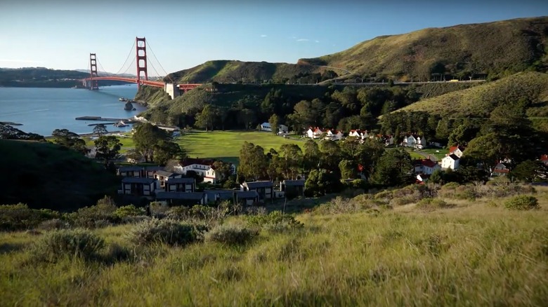 Landscape of the Golden Gate Bridge, Cavallo Point, and San Francisco Bay