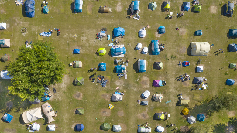 An overhead view of a campground in Amsterdam