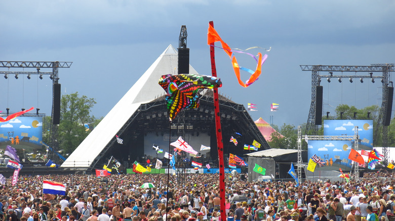 Crowd at Glastonbury music festival in England