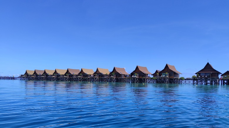 Row of overwater bungalows