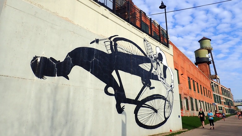 Bike mural in Detroit