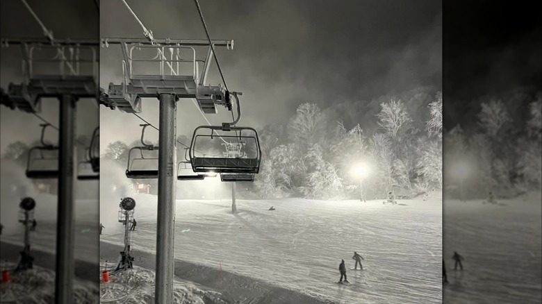 Night skiing at Beech Mountain Resort