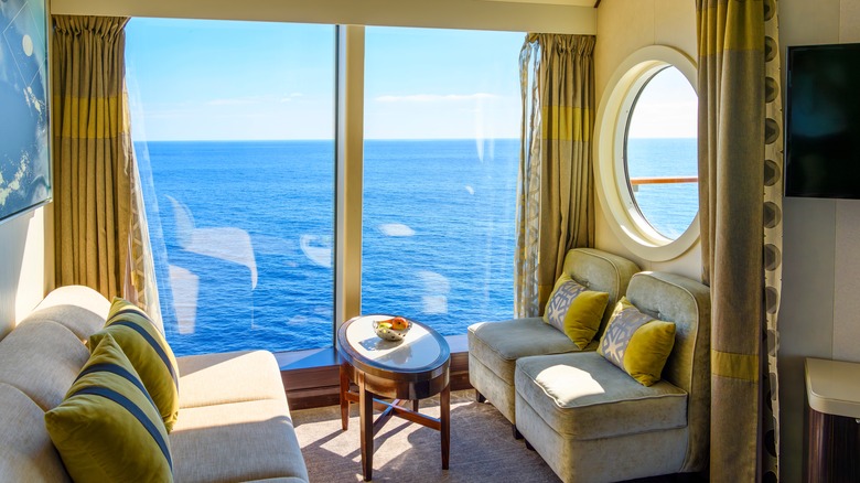 A cruise ship cabin