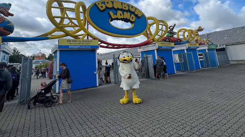 Entrance to BonBon Land, a theme park inspired by the candy brand, in Denmark