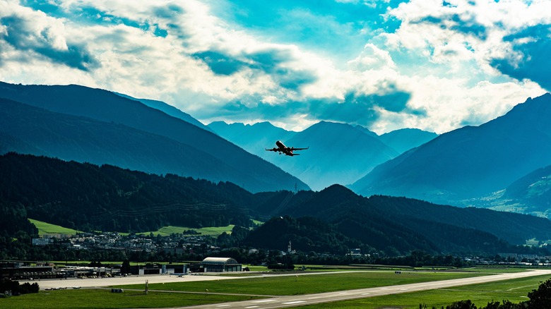 Aircraft above Innsbruck Airport