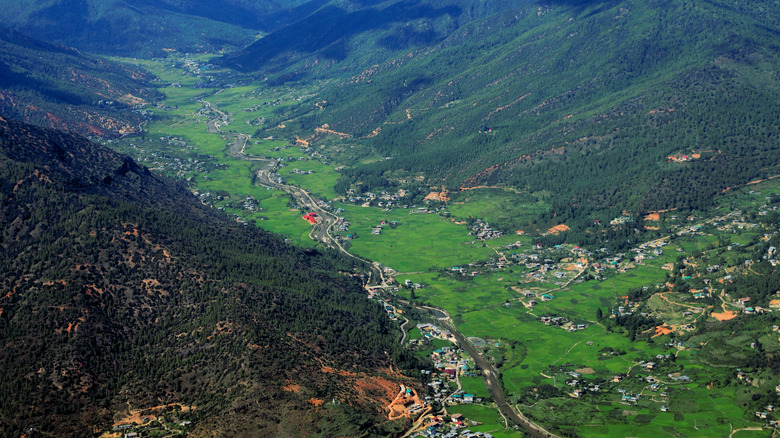 Town and valley of Paro