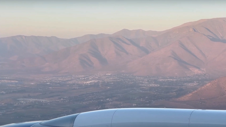 Landing at Santiago International Airport