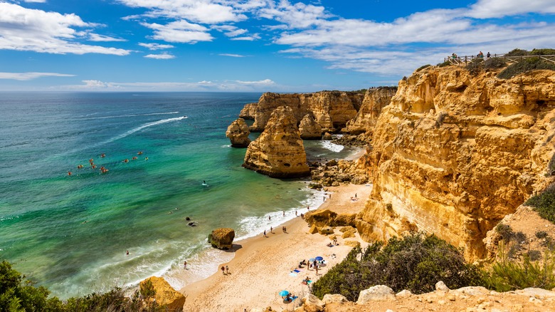 Praia da Marinha aerial view