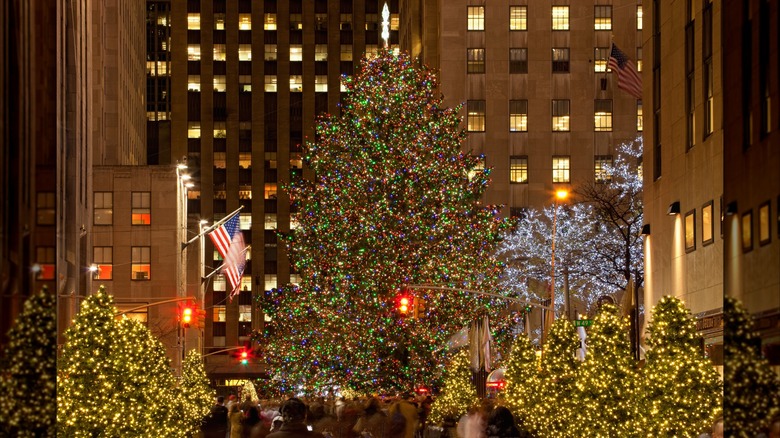 Christmas lights at Rockefeller Plaza in New York