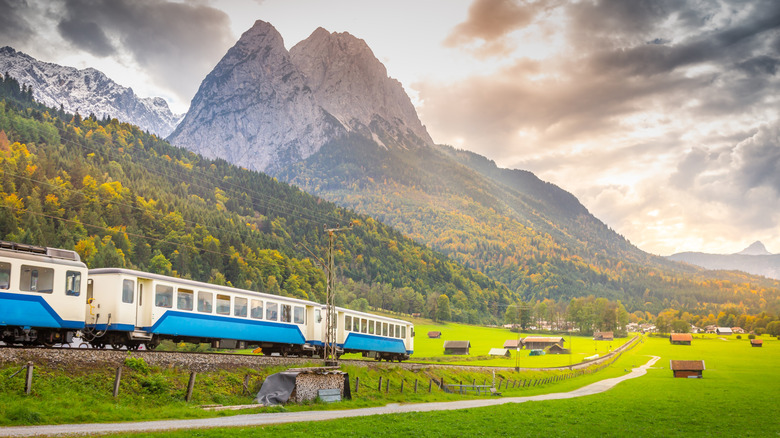 A train in the mountains