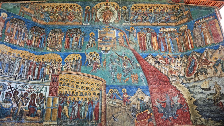 Biblical scenes in Voronet Monastery