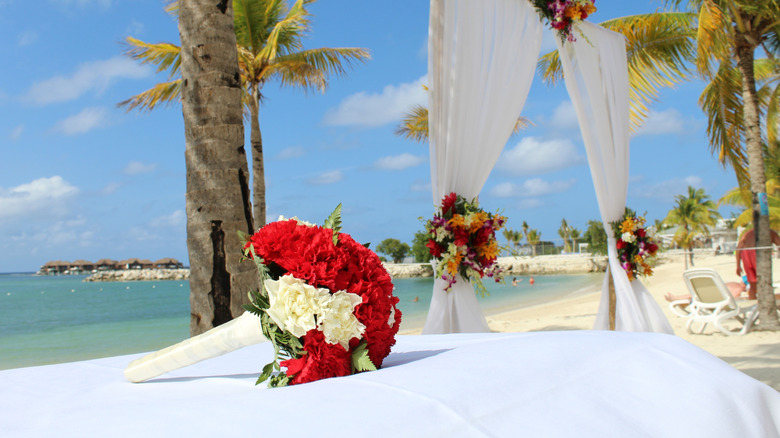 a wedding set up in Montego Bay, Jamaica