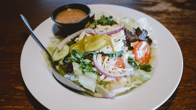 salad with Italian dressing